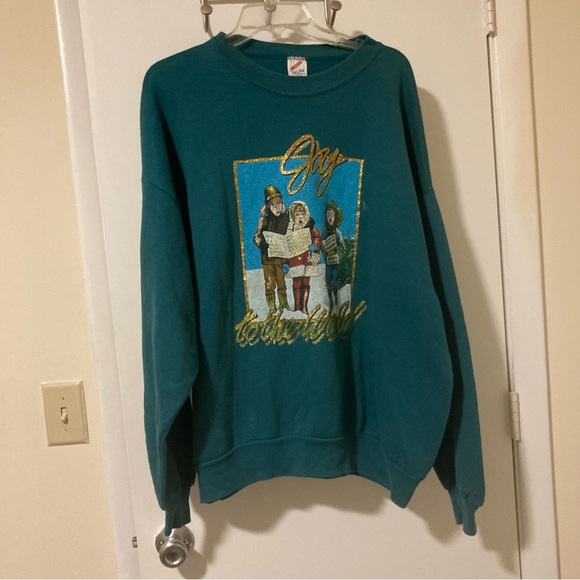 Vintage 90s Christmas Carolers Sweatshirt - Picture 1 of 5